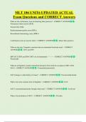 MLT 106 UNIT6 UPDATED ACTUAL   Exam Questions and CORRECT Answers 