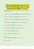 MLT 106 Genetics 68K Army Navy Lab  Tech WT2 UPDATED ACTUAL  Exam  Questions and CORRECT Answers 
