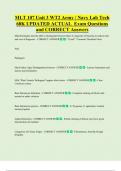 MLT 107 Unit 3 WT2 Army &sol; Navy Lab Tech  68K UPDATED ACTUAL  Exam Questions  and CORRECT Answers 