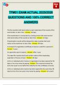 TFM01 EXAM ACTUAL 2025&sol;2026 QUESTIONS AND 100&percnt; CORRECT ANSWERS
