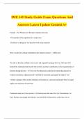 IME 145 Study Guide Exam Questions And Answers Latest Update Graded A&plus;