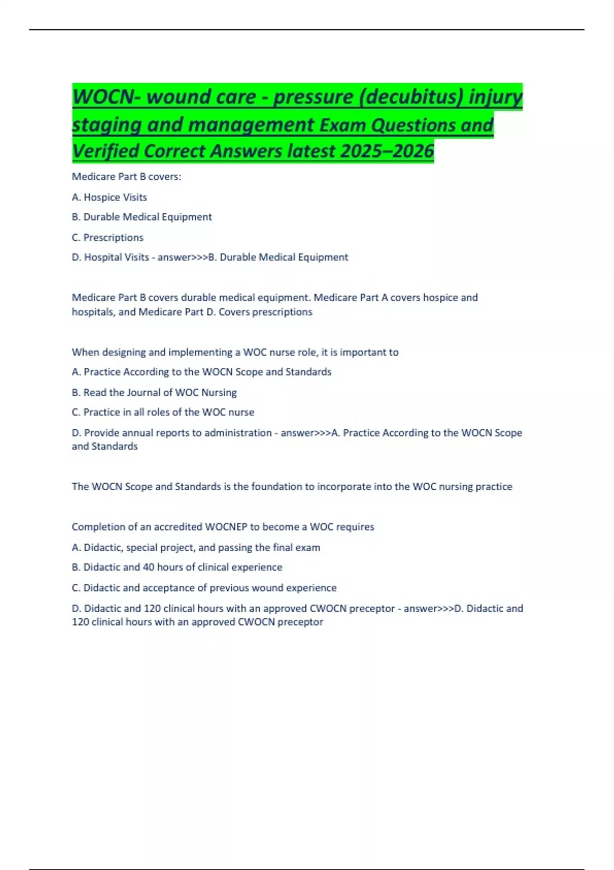 WOCN- wound care - pressure (decubitus) injury staging and management ...