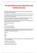 ES 255 Midterm Exam Questions And Verified Answers 