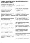 Firefighter Hazmat Ops Test Final Exam Questions With 100&percnt; Verified Answers Graded A&plus;