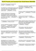 PSI PA Property and Casualty Exam Guide Newest 2025&sol;2026