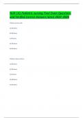 NUR 141 Pediatric nursing Final Exam Questions and Verified Correct Answers latest 2025&ndash;2026&period;pdf  1&period; Document information