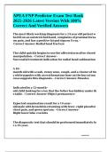 APEA FNP Predictor Exam Test Bank  Latest Version With 100&percnt; Correct And Verified Answers