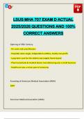 LSUS MHA 707 EXAM D ACTUAL 2025&sol;2026 QUESTIONS AND 100&percnt; CORRECT ANSWERS