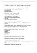 PNR 400 - EXAM PREP QUESTIONS & ANSWERS