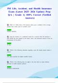 PSI Life&comma; Accident&comma; and Health Insurance Exam &lpar;Latest 2025&sol; 2026 Update&rpar; Prep Q&sol;A &vert; Grade A&vert; 100&percnt; Correct &lpar;Verified Answers&rpar;