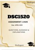 Quantitative Modelling I &lpar;DSC1520&rpar; ASIIGNMENT GUIDE 2025 APRIL STUDY GUIDE&period;