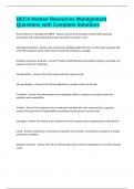 DECA Human Resources Management Questions with Complete Solutions