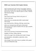 HPDP exam 1 Questions With Complete Solutions
