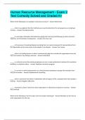Human Resource Management - Exam 3 Test Correctly Solved and Graded A&plus;
