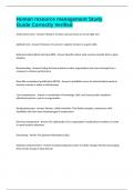Human resource management Study Guide Correctly Verified