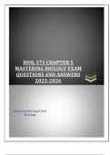 BIOL 171 CHAPTER 5 MASTERING BIOLOGY EXAM QUESTIONS AND ANSWERS 2025-2026