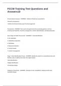 FCCM Training Test Questions and Answers