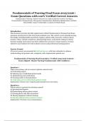 Fundamentals of Nursing Final Exam &vert; 2025&sol;2026 Edition &vert; Verified Exam Questions with Correct Answers