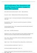 CPI Certification Test Questions and Already Passed Answers Graded A&plus; 2025-2026 Updated&period;