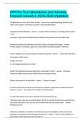 CPI Pre Test Questions and Already Passed Answers 2025-2026 Updated&period;