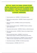 NU 518 &sol; NUR 518 FINAL EXAM STUDY  GUIDE 2025&sol;2026 ACCURATE QUESTIONS  AND CORRECT DETAILED ANSWERS WITH  RATIONALES &vert;&vert; 100&percnt; GUARANTEED PASS  <LATEST VERSION> 