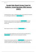 Nevada State Board License Exam For Esthetics&semi; Actual Questions With Answers &lpar;2025&rpar;