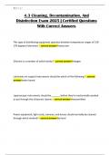 4&period;3 Cleaning&comma; Decontamination&comma; And Disinfection Exam 2025 &vert; Certified Questions With Correct Answers