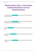 Physical Fitness Quiz 1 &sol; Actual Exam Complete Questions & Correct Detailed Answers