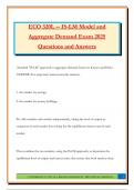 ECO 320L -- IS-LM Model and Aggregate Demand Exam 2025 Questions and AnswersECO 320L -- IS-LM Model and Aggregate Demand Exam 2025 Questions and Answers