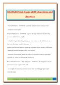 ECO320 Final Exam 2025 Questions and Answers