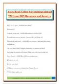 Black Rock Coffee Bar Training Manual TX Exam 2025 Questions and Answers