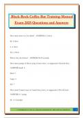 Black Rock Coffee Bar Training Manual Exam 2025 Questions and Answers