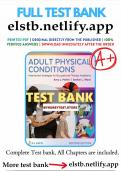 Test Bank - Adult Physical Conditions&colon; Intervention Strategies for Occupational Therapy Assistants&comma; 2nd Edition &lpar;Mahle&comma; 2023&rpar;&comma; Chapter 1-41 &vert; All Chapters