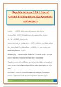 Republic Airways &sol; FA &sol; Aircraft Ground Training Exam 2025 Questions and Answers