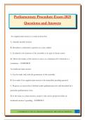 Parliamentary Procedure Exam 2025 Questions and Answers