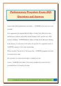 Parliamentary Procedure Exam 2025 Questions and Answers