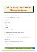Parly Pro Multiple Choice Exam 2025 Questions and Answers