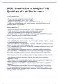 WGU - Introduction to Analytics D491 Questions with Verified Answers