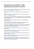 Introduction to Analytics - D491 Questions with Correct Answers