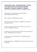 PHILOSOPHY FINAL- STRAIGHTERLINE &sol; ACTUAL TEST QUESTIONS WITH DETAILED VERIFIED ANSWERS &sol; ALREADY GRADED A &sol; NEWEST &period;