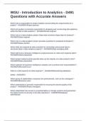 WGU - Introduction to Analytics - D491 Questions with Accurate Answers