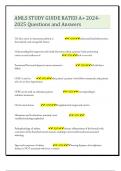 AMLS STUDY GUIDE RATED A&plus; 2024- 2025 Questions and Answers