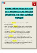 MARKETING IN THE DIGITAL ERA D373 WGU OA ACTUAL 2025&sol;2026 QUESTIONS AND 100&percnt; CORRECT ANSWERSMARKETING IN THE DIGITAL ERA D373 WGU OA ACTUAL 2025&sol;2026 QUESTIONS AND 100&percnt; CORRECT ANSWERS
