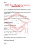 NR 327 Exam 2 Study Guide Questions and Answers 2025