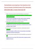 Florida Barber Licensing Exam Test Questions And  Correct Answers &lpar;Verified Answers&rpar; Plus Rationales  2025&sol;2026 Q&A &vert; Instant Download Pdf