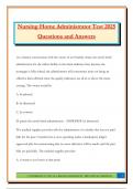 Nursing Home Administrator Test 2025 Questions and Answers