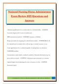 National Nursing Home Administrator Exam Review 2025 Questions and Answers