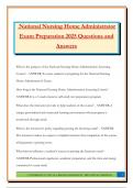 National Nursing Home Administrator Exam Preparation 2025 Questions and Answers