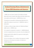Federal Nursing Home Administrator Exam 2025 Questions and Answers