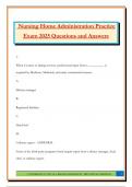 Nursing Home Administration Practice Exam 2025 Questions and Answers